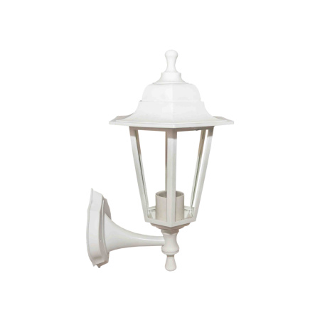 11-99 НБУ 06-60-001 ЛЕДА1 БЕЛ Светильник-фонарь настенный белый 6-гранный прозрачное стекло APEYRON