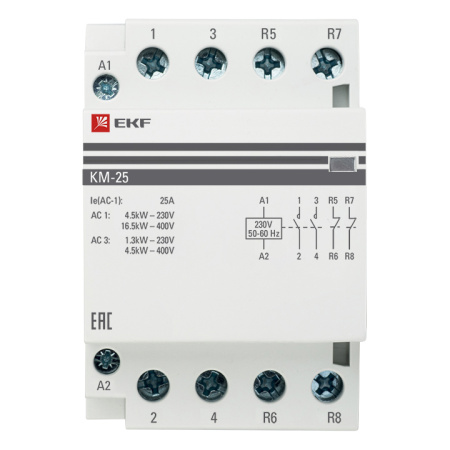 Контактор модульный КМ 25А 2NО+2NC (3 мод) PROxima EKF