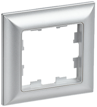 BRITE Рамка 1-мест. РУ-1-Бр алюм./алюм. IEK