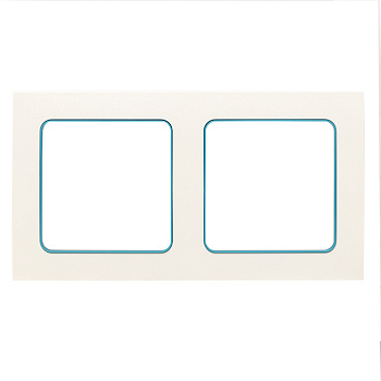 Стокгольм Рамка 2-местная белая с линией цвета синий EKF