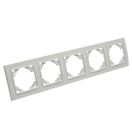 Рамка 5-местная горизонтальная STEKKER, PPFR00-9005-01, серия Эрна, белый
