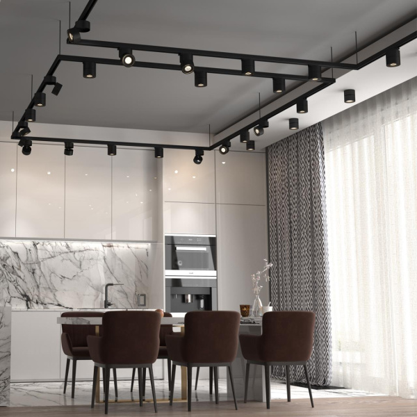 Трехфазный трековый св/д св-к IP20 LED 15W 4000K 1300Лм 100-265V черный GRODA NOVOTECH