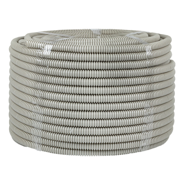 Труба гофр, ПВХ с протяжкой d16 мм (100 м) серая EKF-Plast