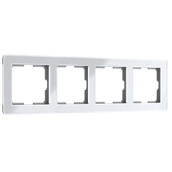 Рамка на 4 поста Acrylic (белый) Werkel