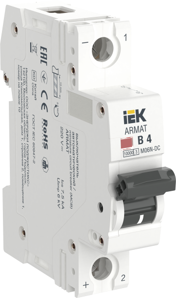 Выключатель автоматический ВА МОД M06N-DC 1П B 4А ARMAT IEK