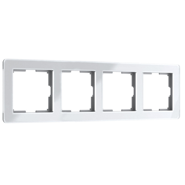 Рамка на 4 поста Acrylic (белый) Werkel
