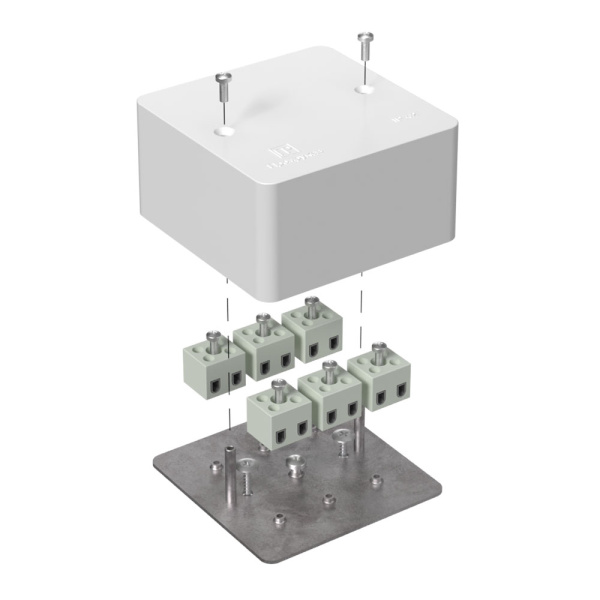 Коробка огнестойкая для кабель-канала 40-0460-FR2.5-12 Е15-Е120 85х85х45 RAL9003 Промрукав (44 шт/уп)