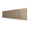 Панель для пяти сенсорных выключателей, 8 клавиш (2+2+1+2+1), цвет золотой, стекло Livolo