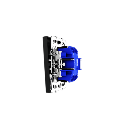 Выключатель встраиваемый Voltum S70 двухклавишный с подсветкой 10А, (черный матовый)