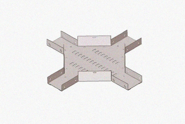 Лоток крестообразный замковый глухой КМЗГ 50х50 УТ1,5, горячее цинкование, S0,8