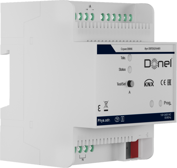 Donel Шлюз KNX/DALI 1-канальный Монтаж на DIN-рейку, 1 канал, макс. 64 отд.устройств DALI, управление 16 группами, управление 16 сценами, Cерия DKNX