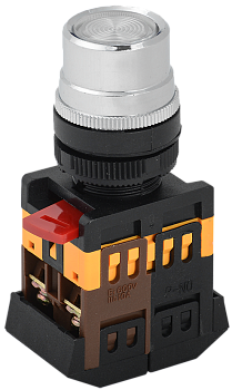 Кнопка ABLF-22 прозрачный d=22мм неон/240В 1з+1р IEK