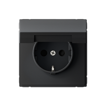ARTGALLERY РОЗЕТКА с заземл. со шторк. с крышкой, 16А, IP20, механизм, КАРБОН Systeme Electric