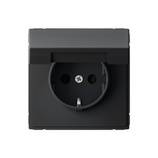 ARTGALLERY РОЗЕТКА с заземл. со шторк. с крышкой, 16А, IP20, механизм, КАРБОН Systeme Electric