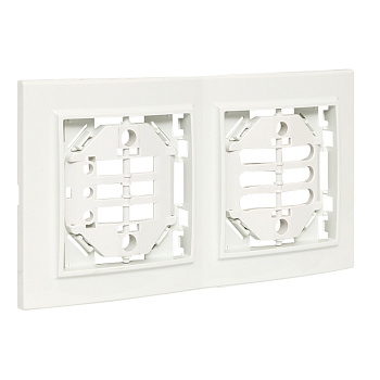 Минск Рамка 2-местная вертикальная белая EKF