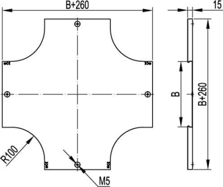 Крышка DPX на ответвитель крестообразный осн.500, цинк-ламельная DKC