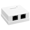 Розетка настенная TERACOM Cat,5E неэкранированная 2 порта RJ-45 Dual IDC белая EKF