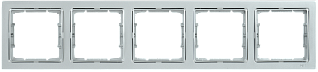 Рамка 5-местная квадратная РУ-5-БС BOLERO Q1 серебряный IEK