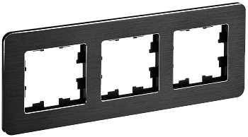 BRITE Рамка 3-мест. РУ-3-1-Бр металл черн. RE AL IEK