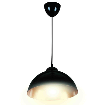 14-47(2513/1 BK) Светильник декоративный, подвесной, "Пэрсо", металлический, Е27 40Вт, 230В, черный с золотым, шнур черный, 450мм, крепление на крючок