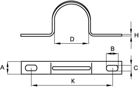 Держатель оцинкованный двусторонний, д.10мм R DKC