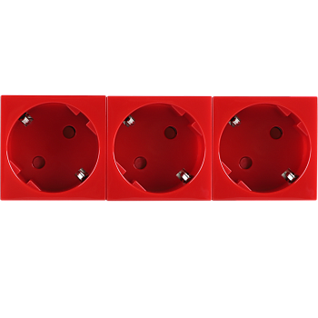 Donel Розетка 3х2К+З нем.ст., 45 гр., с з/ш, крас. (135х45мм), серия (тип) DF6 Donel Розетка 3х2К+З нем.ст., 45 гр., с з/ш, крас. (135х45мм), серия (тип) DF6