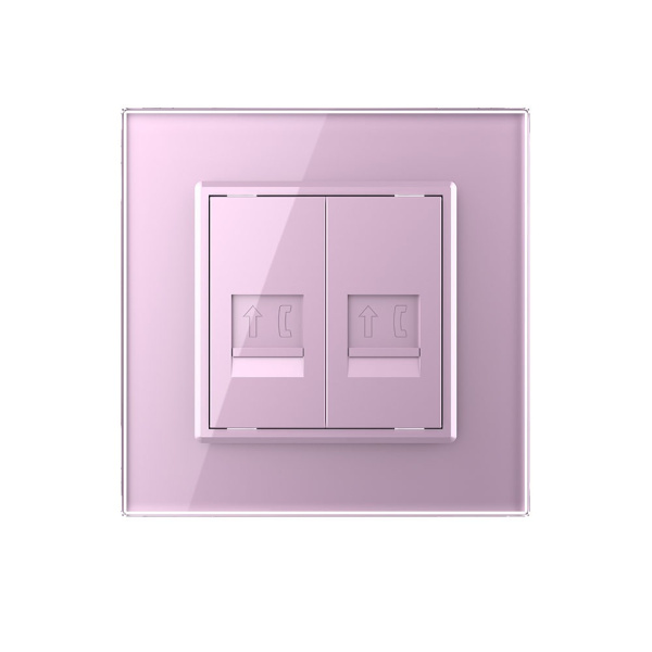Розетка телефон двойная Розовая Livolo Розетка телефон двойная Розовая Livolo