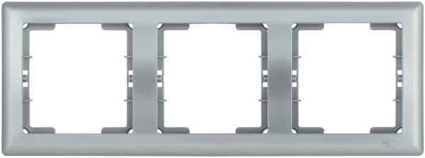 Рамка 3-местная горизонтальная РГ-3-БС BOLERO серебряный IEK