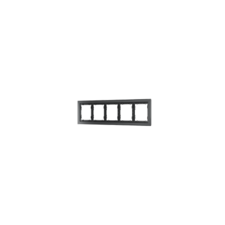 Рамка стеклянная Voltum S70 на 5 постов, (графит, стекло)