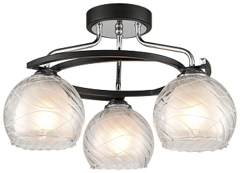 Люстра потолочная Черный, Хром/Белый E27 3*60Вт 234-107-03 VELANTE