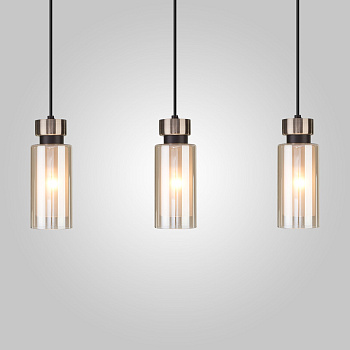 Подвесной светильник с плафонами 3*E14 15Вт античная бронза, черный IP20 Amado (50115/3 черный) Eurosvet