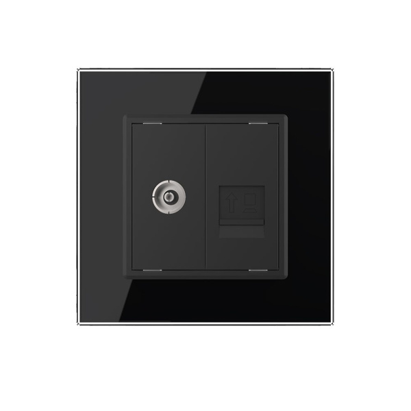 Розетка ТВ/КОМП RJ-45 Черная Livolo