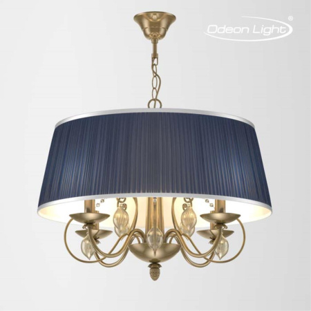 Люстра IP20 E14 4*40W 220V NIAGARA бронза/ткань/стекло ODEON LIGHT