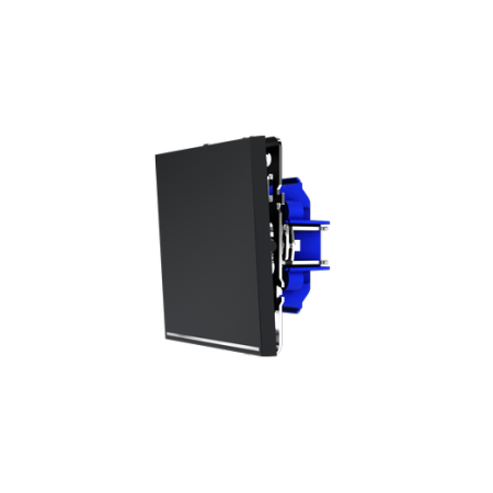 Проходной переключатель встраиваемый Voltum S70 одноклавишный с подсветкой 10А, (графит)