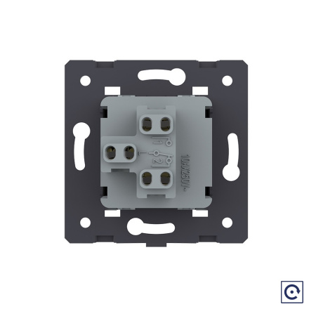 Одноклавишная механическая кнопка (звонок), цвет черный (механизм) Livolo