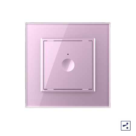 Одноклавишный проходной сенсорный выключатель Module, цвет розовый Livolo