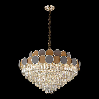 Люстра подвесная Золото/Прозрачный, Коричневый E14 21*40Вт WE145.21.303 WERTMARK