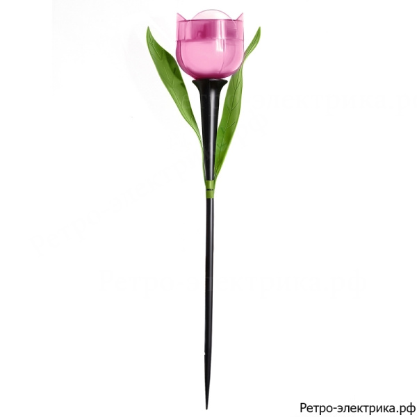 Св-к садовый на солн.батарее "Розовый тюльпан" 1LED Белый свет IP44 USL-C-451/PT305 Uniel