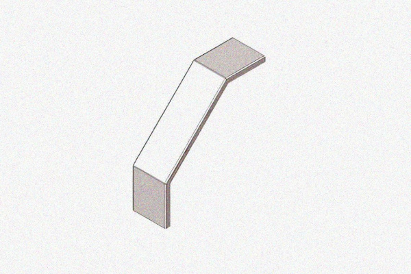 Крышка лотка замкового КЛСЗ 300х50-90 УТ1,5 для поворота трассы вниз на 90, оцинкованный лист, S1,5