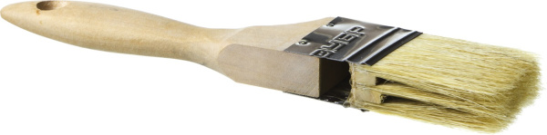 Кисть плоская "УНИВЕРСАЛ-ЭКСПЕРТ", светлая натуральная щетина, деревянная ручка, 3"/75мм ЗУБР