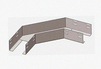 Лоток угловой глухой КГГ 300х100-90 УТ1,5 поворот на 90, горячее цинкование S1,5