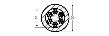 Трос стальной, оцинкованный, DIN 3055, в оплетке ПВХ, d=5/6 мм, L=150 м, Профессионал ЗУБР