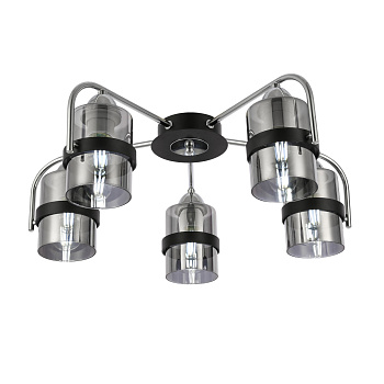 Люстра потолочная Черный, Хром/Дымчатый E27 5*40Вт SLE102002-05 EVOLUCE