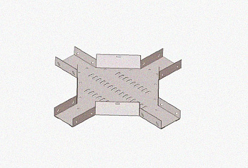 Лоток крестообразный замковый глухой КМЗГ 400х100 УТ1,5, горячее цинкование, S1,5