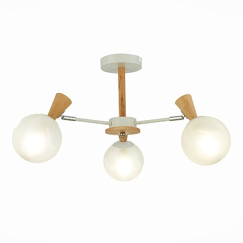 Люстра потолочная Белый, Светлое дерево/Белый E14 3*40Вт SLE220702-03 EVOLUCE