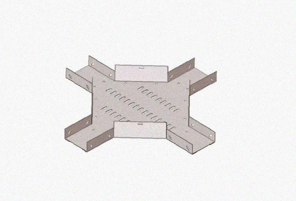 Лоток крестообразный замковый глухой КМЗГ 400х100 УТ1,5, горячее цинкование, S1,5