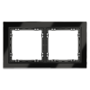 Рамка стеклянная Voltum S70 на 2 поста, (черный, стекло)