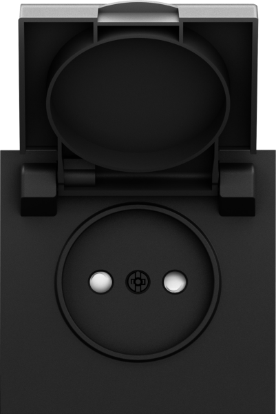 Donel S08 черный графит накладка для розетки без заземления, с крышкой, 16A 250 В~, серия DB