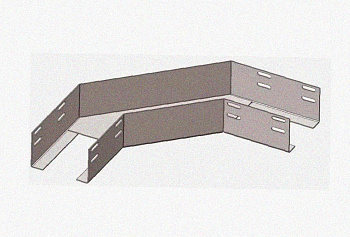 Лоток угловой замковый глухой КГЗГ 300х110-90 УХЛ1 поворот на 90, горячее цинкование S1,5