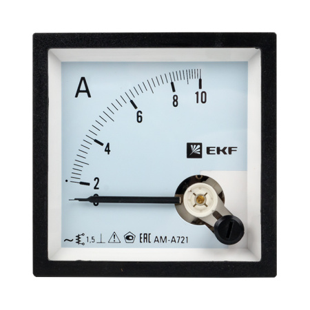Амперметр AMA-721 аналоговый на панель (72х72) квадратный вырез 10А прямое подкл, EKF